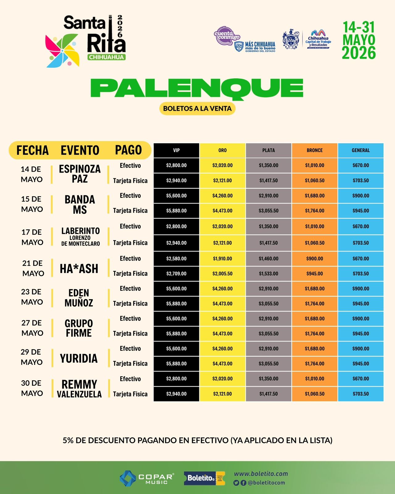 ¡Rompan el cochinito! Revelan precios y cartelera completa del Palenque Santa Rita