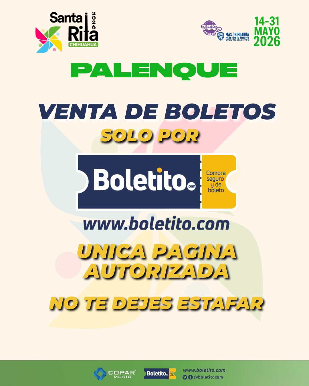 ¡Que no te engañen! página falsa ofrece boletos para palenque de Santa Rita