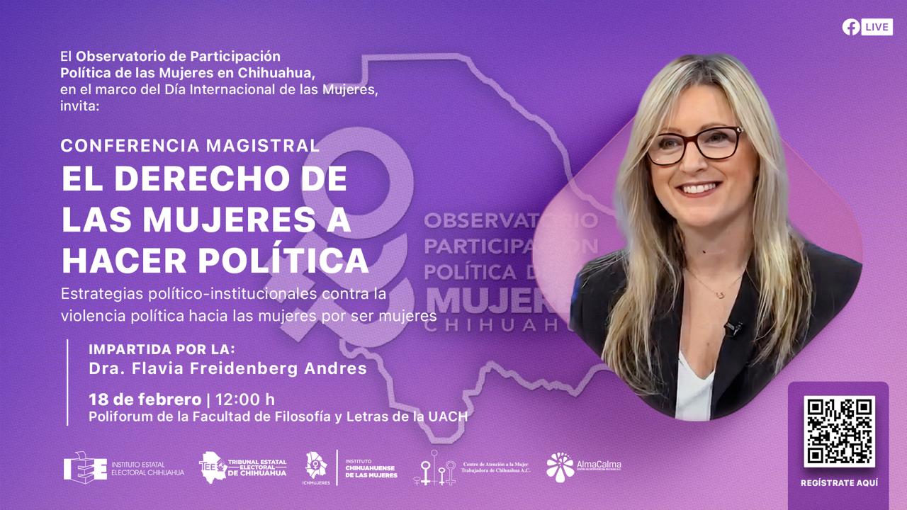 Ofrecerá Dra. Flavia Freidenberg conferencia por Día Internacional de las Mujeres