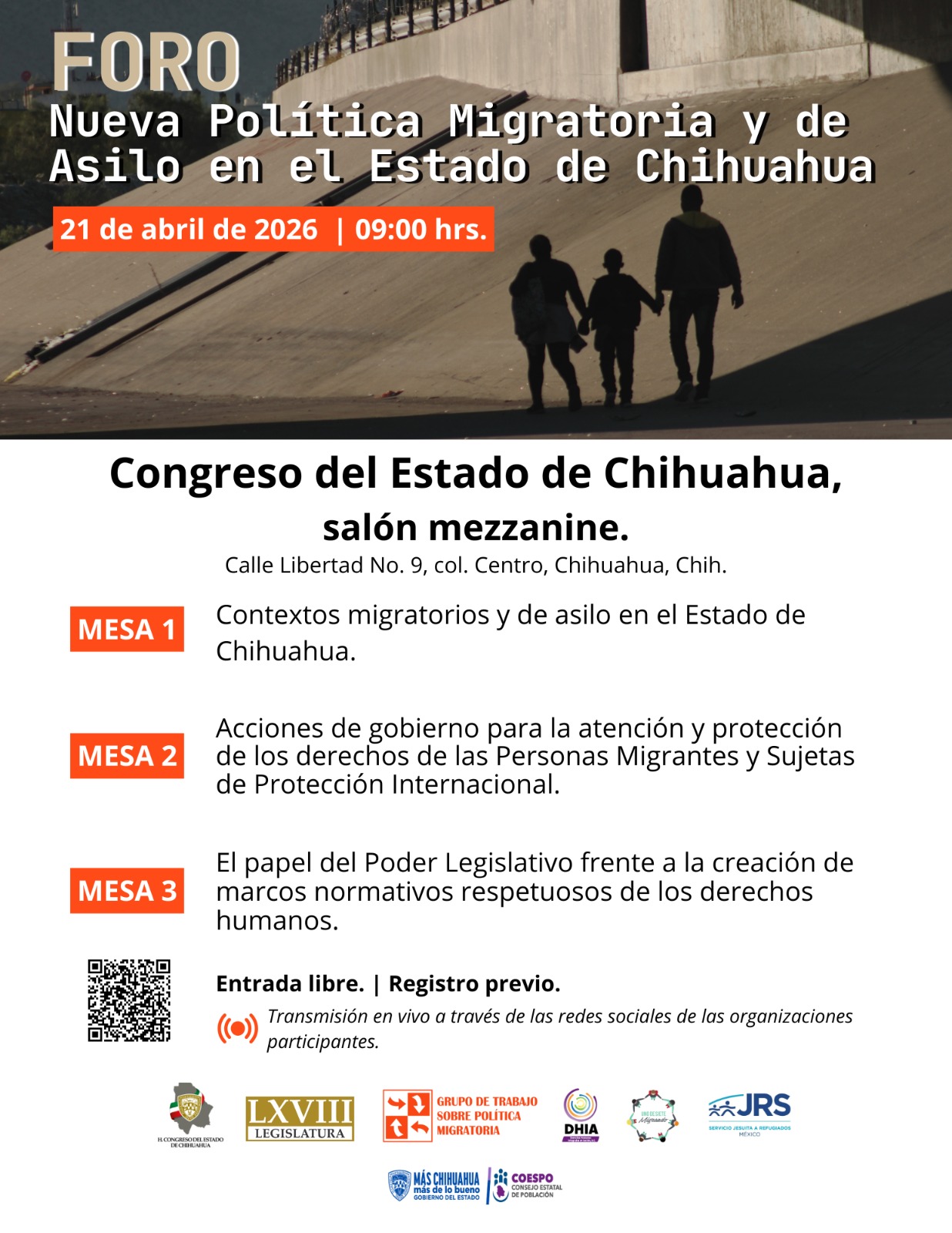 Congreso del Estado será sede de foro sobre política migratoria en Chihuahua