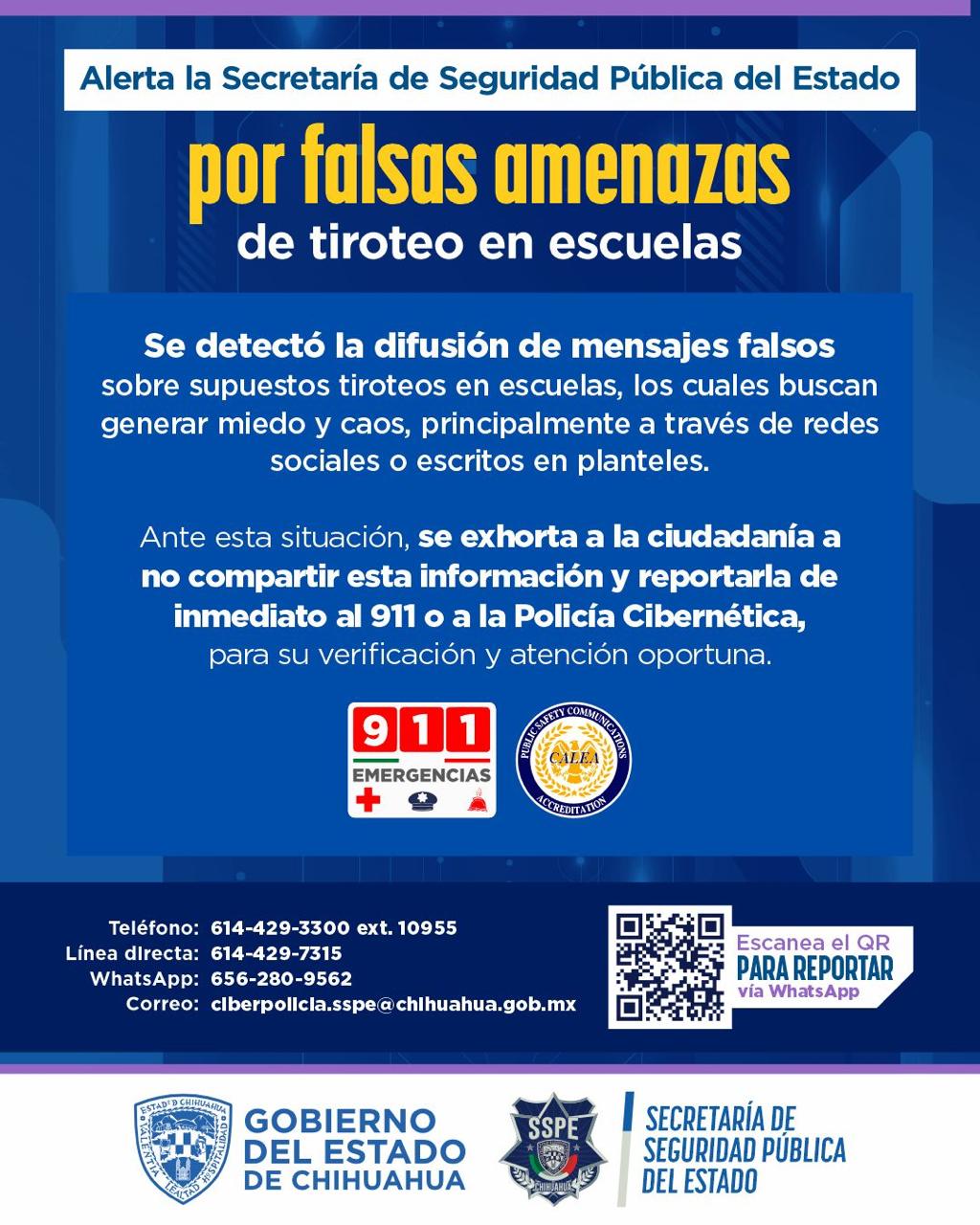 Falsos mensajes de tiroteos en escuelas 