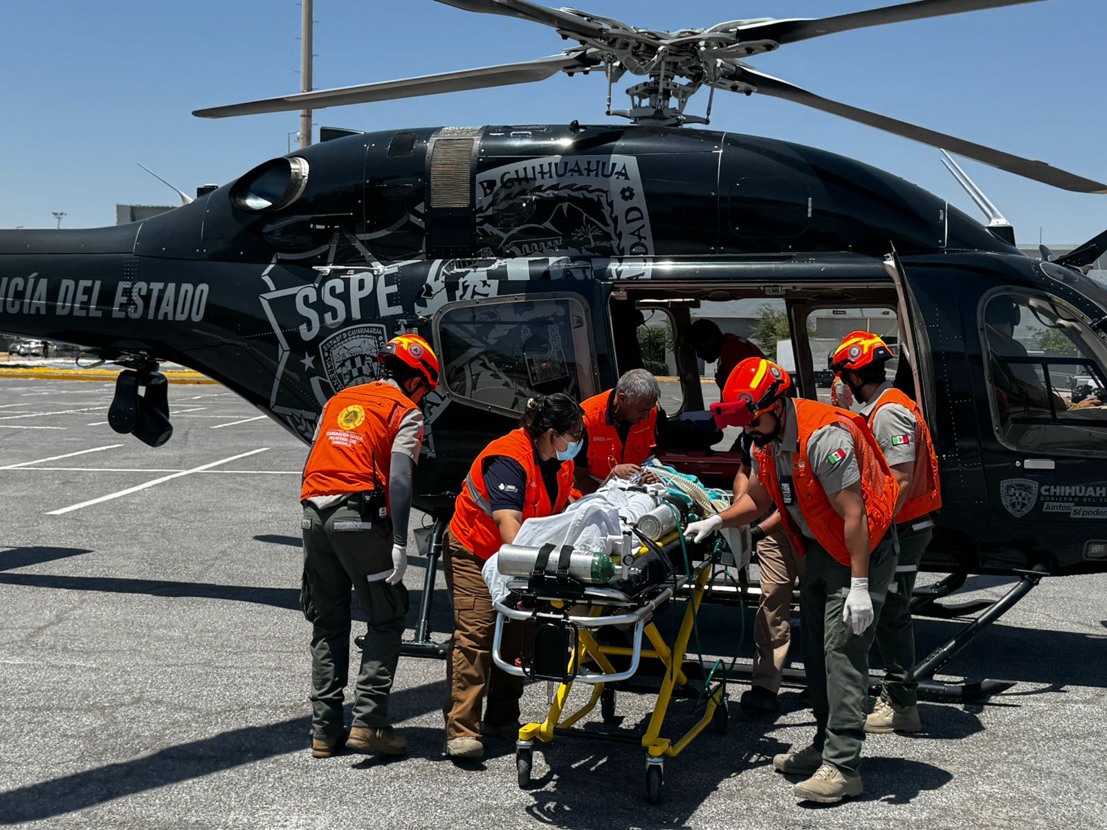 Trasladan en helicóptero a joven lesionado de Guachochi a Chihuahua 