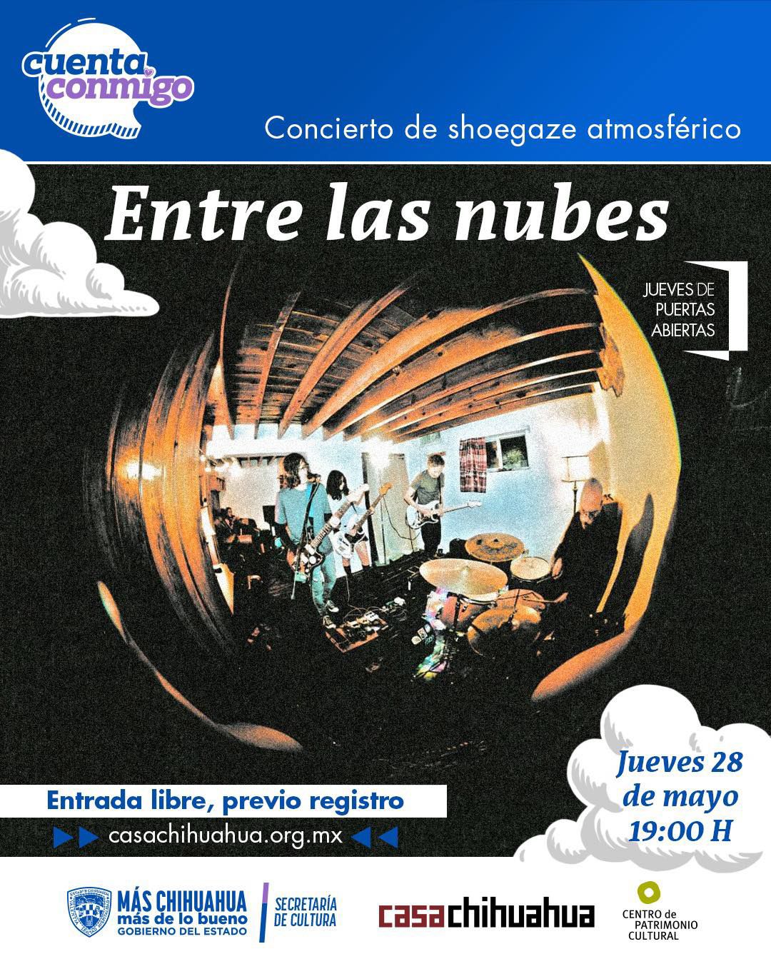 Amenizará banda “Entre las Nubes” con concierto de Rock Psicodélico