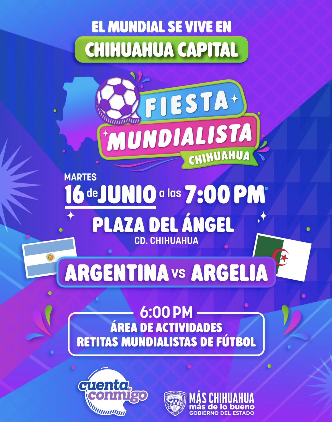Hoy, Argentina vs. Argelia en la Plaza del Ángel 
