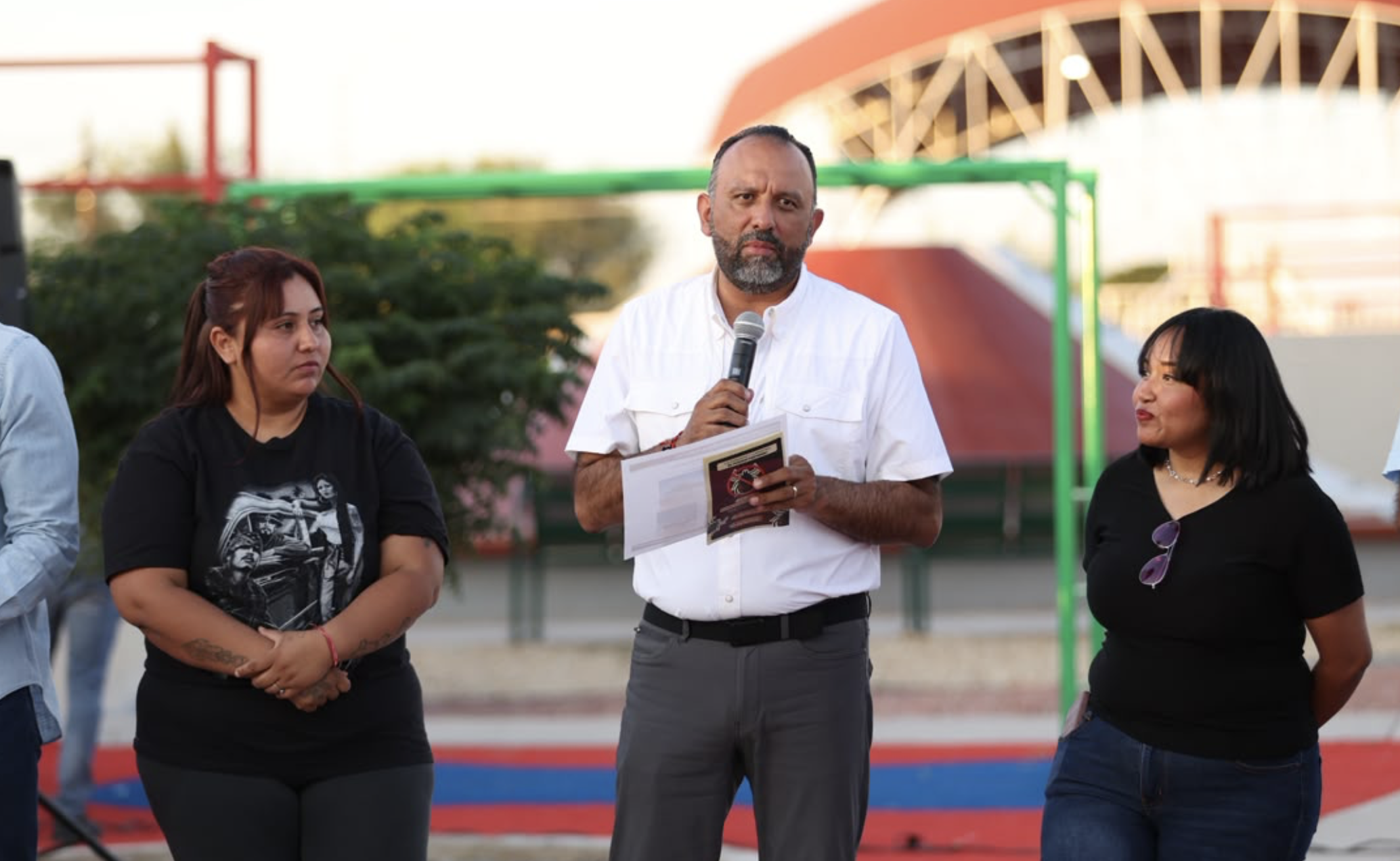 Entrega Municipio de Juárez rehabilitación del Parque en Riberas del Bravo 